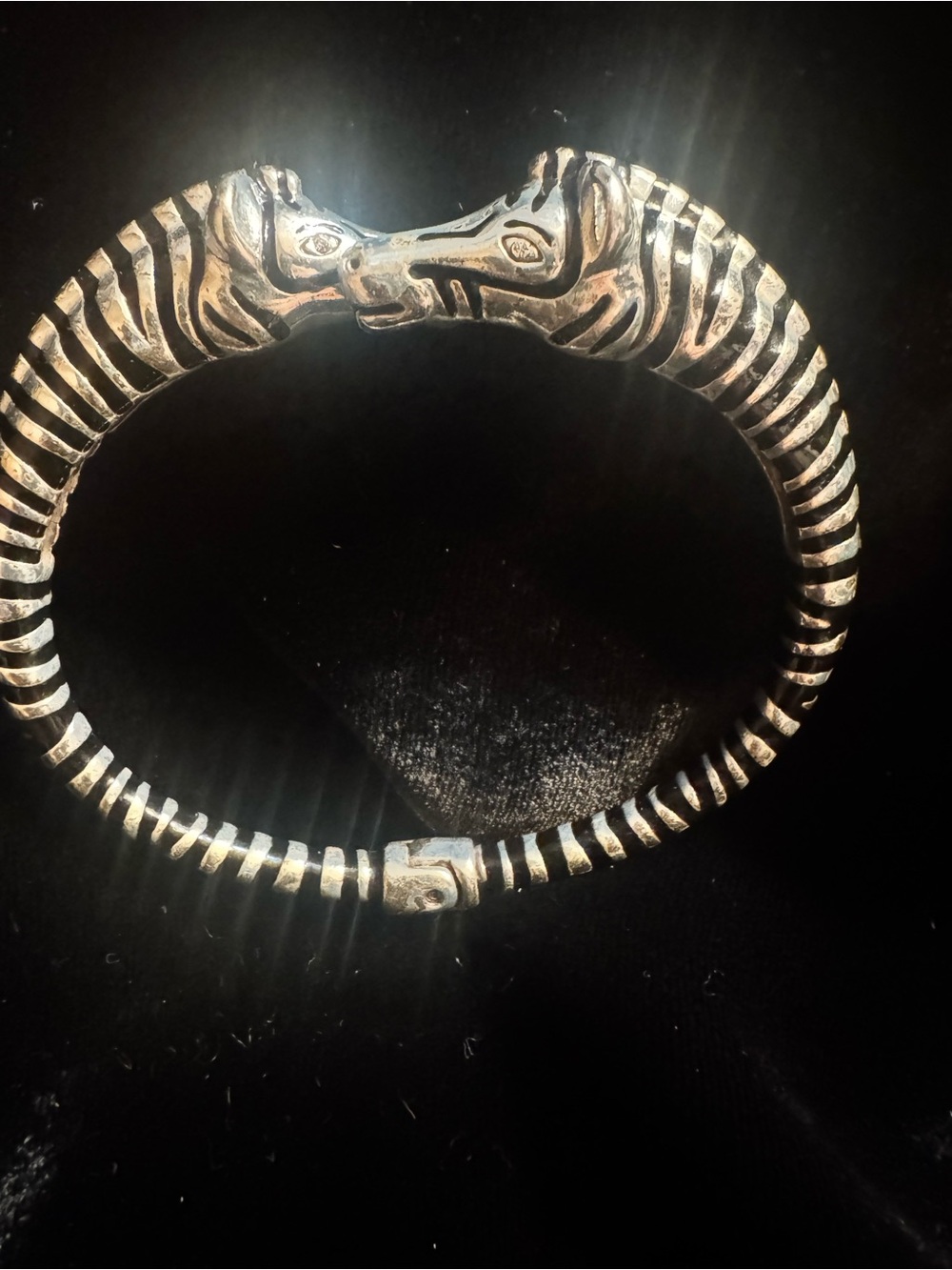 Brighton Safari Silver-Tone Zebra Head Bracelet - Silver-tone.